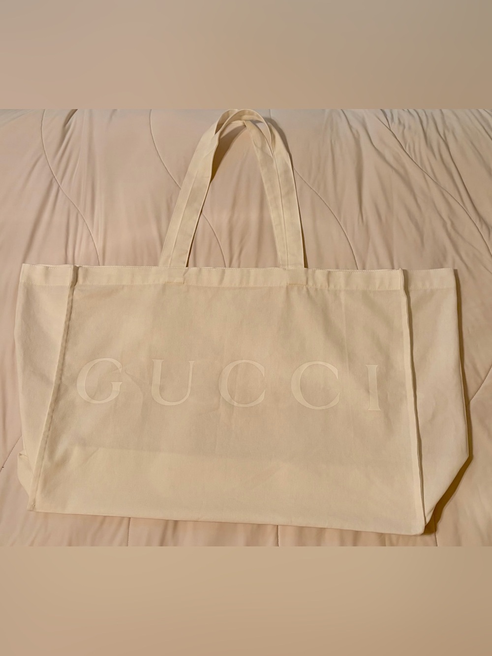 (GWP) Gucci White Canvas Tote - Picture 1 of 8
